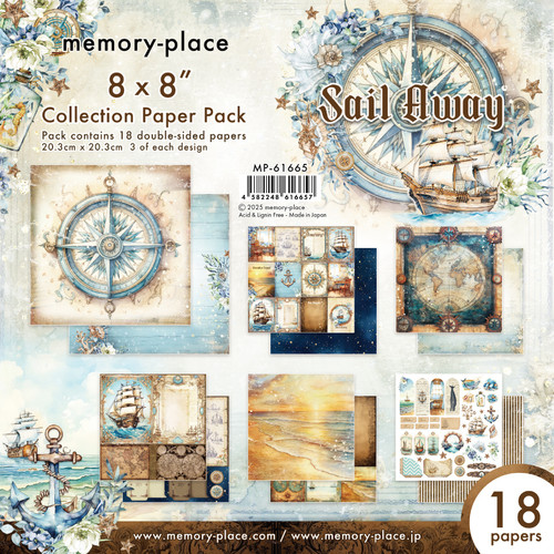 Memory Place Double-Sided Collection Pack 8"X8"-Sail Away - 5A0032T6-1H4HW - 4582248616657