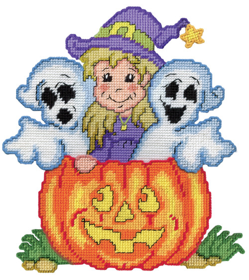 Design Works Plastic Canvas Wall Decor Kit-Pumpkin Friends - 5A0032QB-1H4FG
