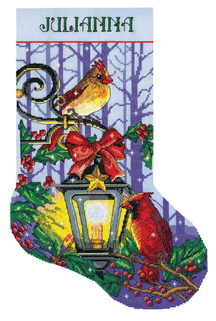 Design Works Counted Cross Stitch Stocking Kit 17" Long-Lantern - 5A0032NV-1H4D2