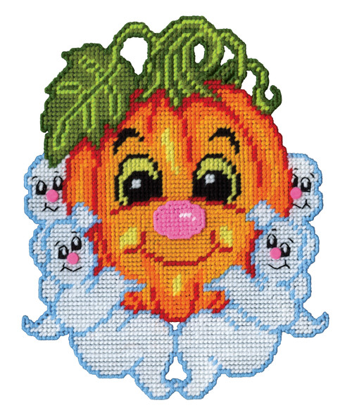 Design Works Plastic Canvas Wall Decor Kit-Pumpkin & Ghosts - 5A0032PY-1H4DC