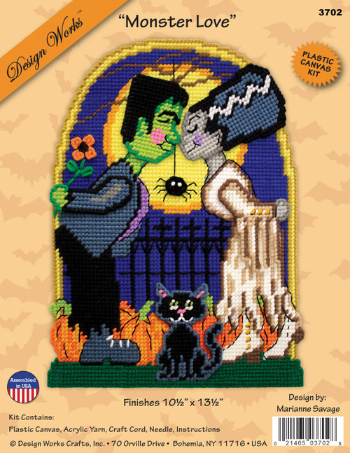 Design Works Plastic Canvas Wall Decor Kit-Monster Love - 5A0032PM-1H4DG - 021465037028