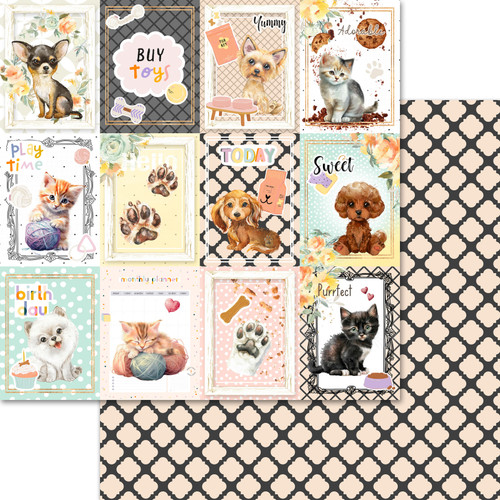 25 Pack Pet Life Double-Sided Cardstock 12"X12"-Pet Life 5A0032TJ-1H4HN - 4582248616725