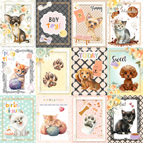 25 Pack Pet Life Double-Sided Cardstock 12"X12"-Pet Life 5A0032TJ-1H4HN
