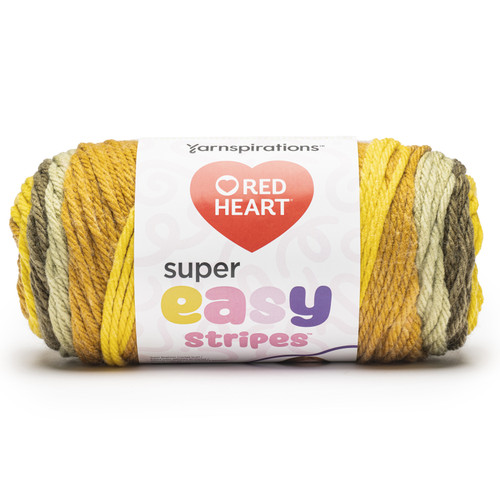 3 Pack - Red Heart Super Easy Stripes Yarn-Wheat Field - 5A002X8P-1GY7P - 073650101588