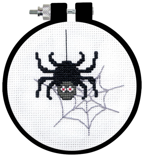 3 Pack - Design Works Counted Cross Stitch Kit With Hoop 3"-Spider - 5A0032P7-1H4F6
