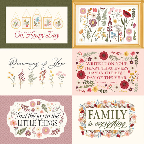 25 Pack - Pressed Floral Double-Sided Cardstock 12"x12"-6X4 Journaling Cards - 5A0033YC-1H5NB