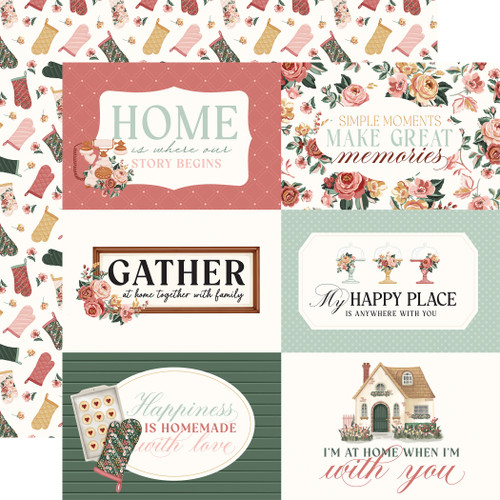 25 Pack - Feels Like Home Double-Sided Cardstock 12"X12"-6X4 Journaling Cards - 5A0033XR-1H5NR - 810192594368