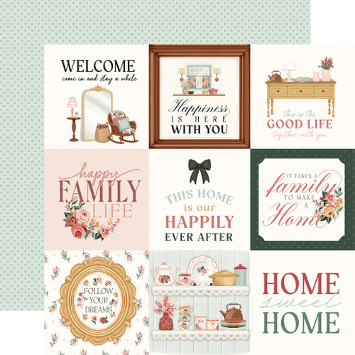25 Pack - Feels Like Home Double-Sided Cardstock 12"X12"-4X4 Journaling Cards - 5A0033XR-1H5NY - 810192594429