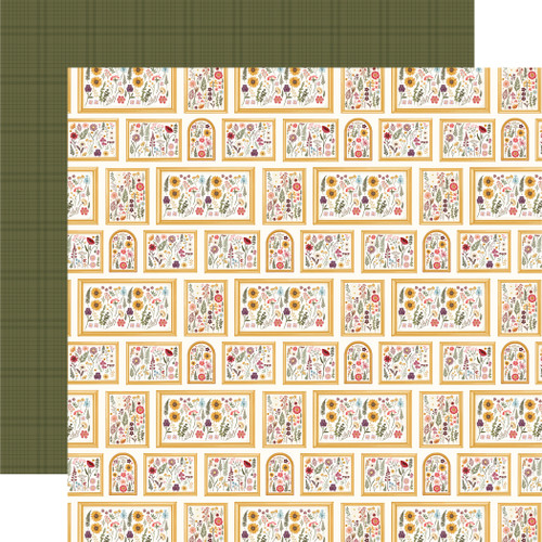 25 Pack - Pressed Floral Double-Sided Cardstock 12"x12"-Framed Flowers - 5A0033YC-1H5P0 - 810192596546