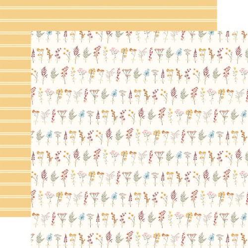 25 Pack - Pressed Floral Double-Sided Cardstock 12"x12"-Taped Flowers - 5A0033YC-1H5NW - 810192596577