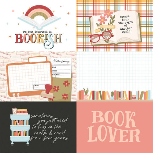 25 Pack - Bookish Double-Sided Cardstock 12"X12"-6X4 Journaling Cards - 5A003415-1H5RD