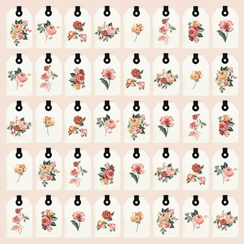 25 Pack - Feels Like Home Double-Sided Cardstock 12"X12"-Flower Tags - 5A0033XR-1H5N6