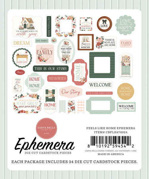 3 Pack - Carta Bella Cardstock Ephemera-Icons, Feels Like Home - 5A0033Y7-1H5MR 3 Pack - Carta Bella Cardstock Ephemera-Icons, Feels Like Home - 5A0033Y7-1H5MR