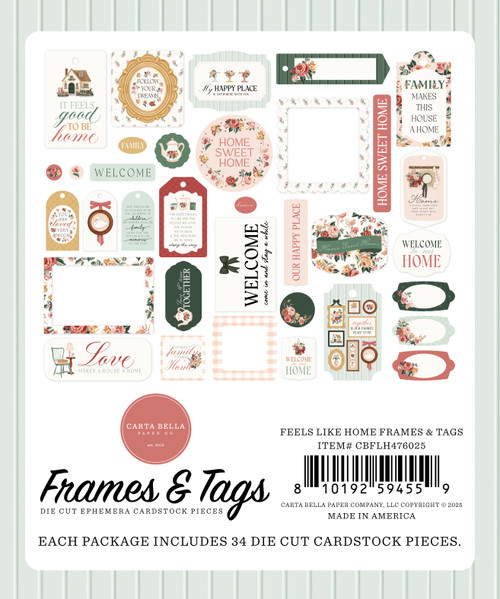 3 Pack - Carta Bella Cardstock Ephemera-Frames & Tags, Feels Like Home - 5A0033XX-1H5MS 3 Pack - Carta Bella Cardstock Ephemera-Frames & Tags, Feels Like Home - 5A0033XX-1H5MS