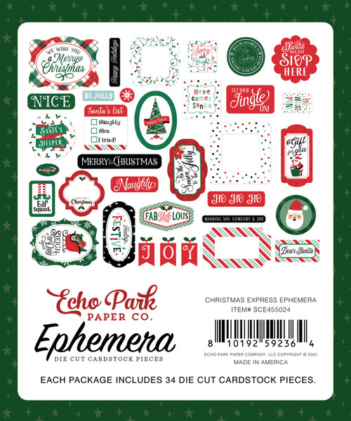 3 Pack - Echo Park Ephemera-Icons, Christmas Express - 5A0033B3-1H53N 3 Pack - Echo Park Ephemera-Icons, Christmas Express - 5A0033B3-1H53N