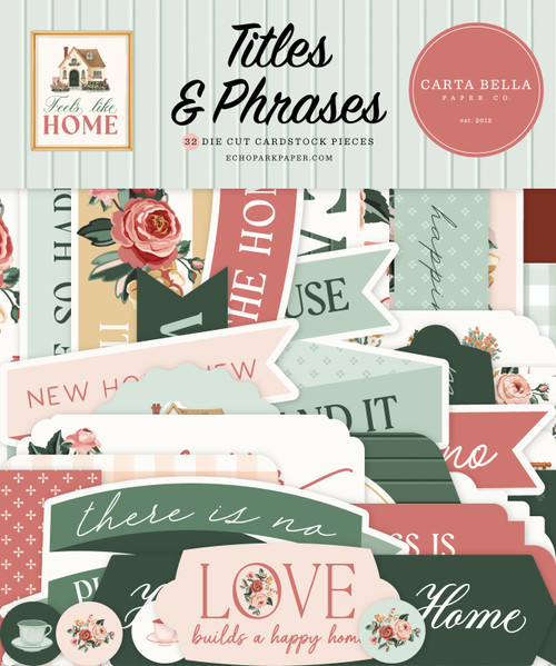 3 Pack - Carta Bella Cardstock Ephemera-Titles & Phrases, Feels Like Home - 5A0033YH-1H5MX - 810192595075