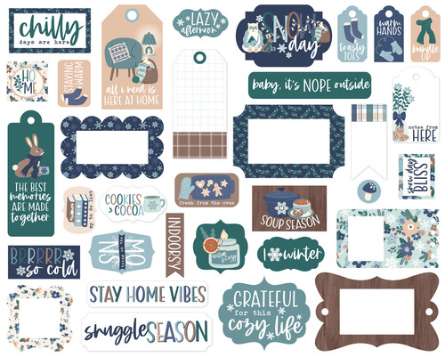 3 Pack - Echo Park Ephemera-Frames & Tags, Snow Day - 5A0033SN-1H5HX