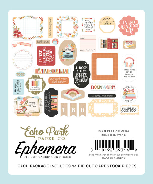 3 Pack - Echo Park Ephemera-Icons, Bookish - 5A0033ZP-1H5PK 3 Pack - Echo Park Ephemera-Icons, Bookish - 5A0033ZP-1H5PK