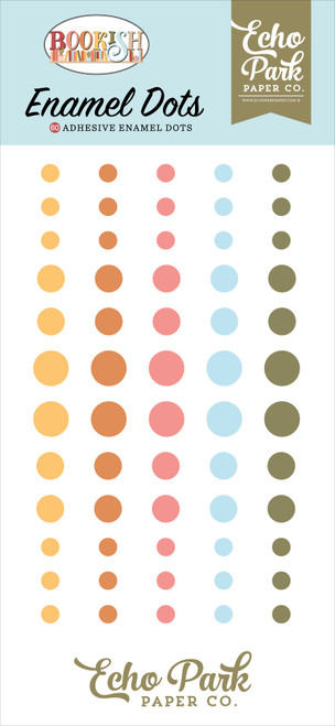 3 Pack - Echo Park Adhesive Enamel Dots-Bookish - 5A0033Z4-1H5R7 - 810192590629