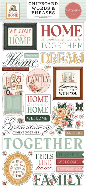 3 Pack - Carta Bella Chipboard 6"X13"-Words & Phrases, Feels Like Home - 5A0033XN-1H5M4 - 810192590667