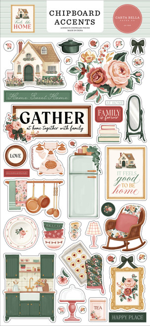 3 Pack - Carta Bella Chipboard 6"X13"-Accents, Feels Like Home - 5A0033X0-1H5MK - 810192590650