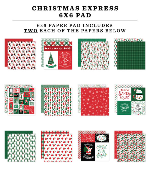 3 Pack - Echo Park Double-Sided Paper Pad 6"X6"-Christmas Express - 5A00339Z-1H52B