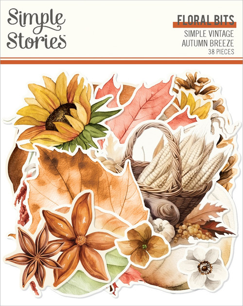 3 Pack - Simple Vintage Autumn Breeze Bits & Pieces Die-Cuts-Floral - 5A003298-1H3YQ - 810150779783