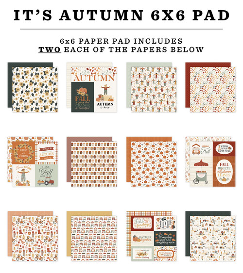 3 Pack - Carta Bella Double-Sided Paper Pad 6"X6"-It's Autumn - 5A0033GC-1H556