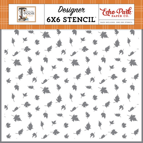 3 Pack - Winnie The Pooh Autumn Stencil 6"X6"-Fall Vibes Only Leaves - 5A00339T-1H50K - 810192593408