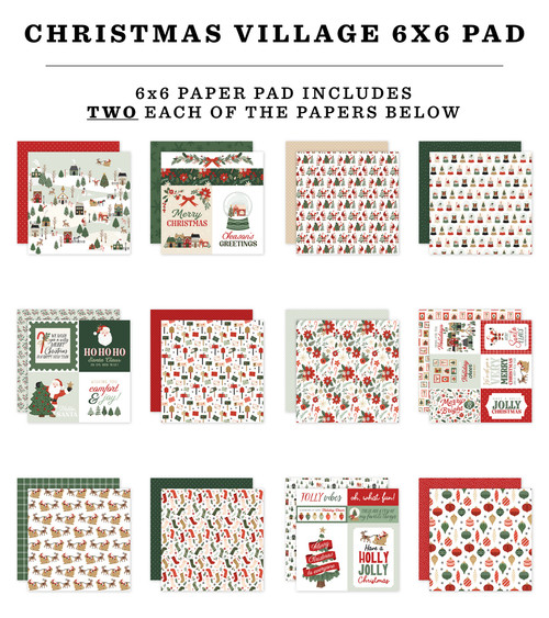 3 Pack - Carta Bella Double-Sided Paper Pad 6"X6"-Christmas Village - 5A0033K9-1H588