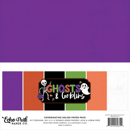 3 Pack - Echo Park Solids Collection Kit 12"X12"-Ghosts And Goblins - 5A0033B5-1H50X - 810179818722