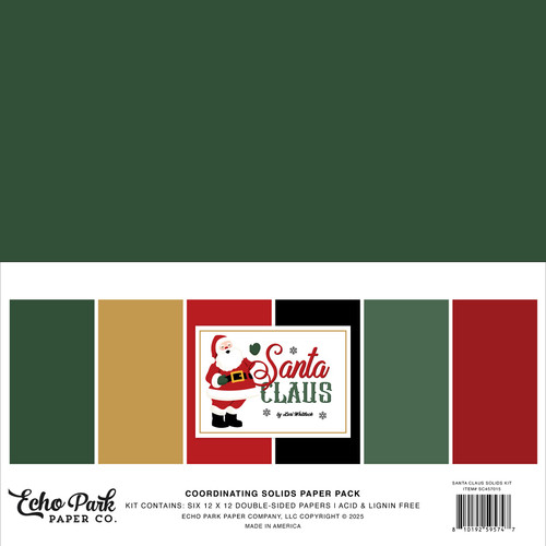 3 Pack - Echo Park Solids Collection Kit 12"X12"-Santa Claus - 5A0033Q9-1H5DM - 810192595747