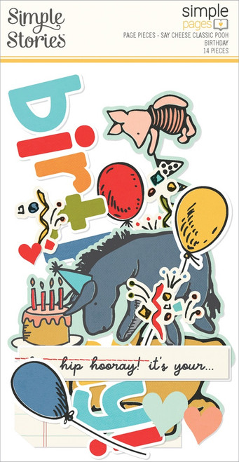 3 Pack - Simple Stories Simple Pages Page Pieces-Say Cheese Classic Pooh Birthday - 5A003295-1H3YT - 810150778991