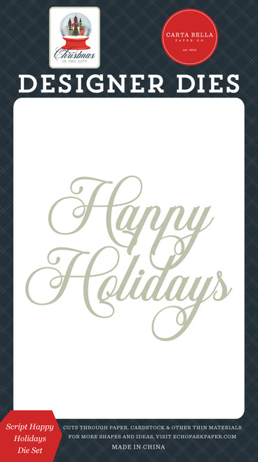 3 Pack - Christmas In The City Small Die Set-Script Happy Holidays - 5A0033LS-1H59X - 810192590360