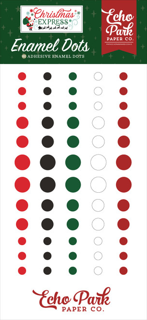 3 Pack - Echo Park Adhesive Enamel Dots-Christmas Express - 5A0033CW-1H51Y - 810179819859