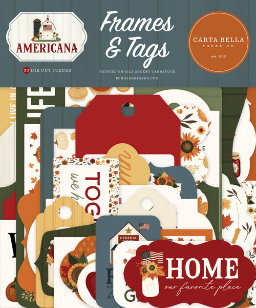 3 Pack - Carta Bella Ephemera-Frames & Tags, Americana - 5A0033GX-1H56C - 810192596201