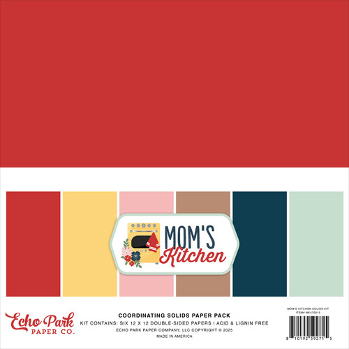 3 Pack - Echo Park Solids Collection Kit 12"X12"-Mom's Kitchen - 5A0033T3-1H5K3 - 810192592715
