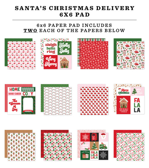 3 Pack - Echo Park Double-Sided Paper Pad 6"X6"-Santa's Christmas Delivery - 5A0033NG-1H5F5