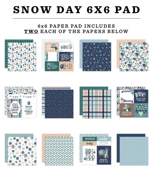 3 Pack - Echo Park Double-Sided Paper Pad 6"X6"-Snow Day - 5A0033VQ-1H5JF 3 Pack - Echo Park Double-Sided Paper Pad 6"X6"-Snow Day - 5A0033VQ-1H5JF