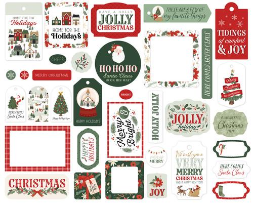 3 Pack - Carta Bella Cardstock Ephemera-Frames & Tags, Christmas Village - 5A0033KW-1H593