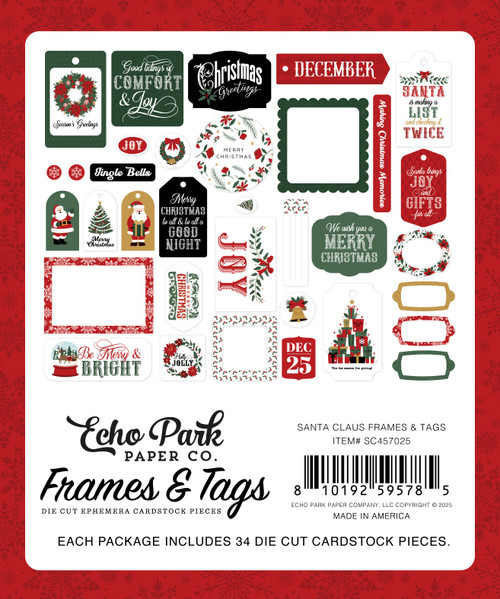 3 Pack - Echo Park Ephemera-Frames & Tags, Santa Claus - 5A0033NV-1H5D1 3 Pack - Echo Park Ephemera-Frames & Tags, Santa Claus - 5A0033NV-1H5D1