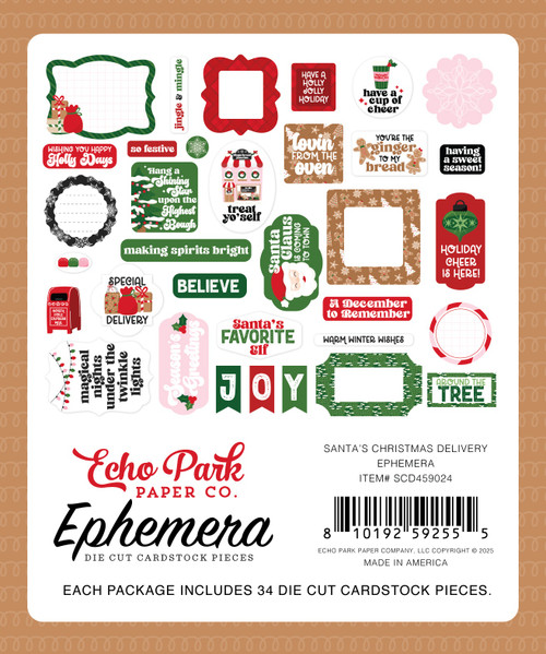 3 Pack - Echo Park Ephemera-Icons, Santa's Christmas Delivery - 5A0033QJ-1H5BM 3 Pack - Echo Park Ephemera-Icons, Santa's Christmas Delivery - 5A0033QJ-1H5BM