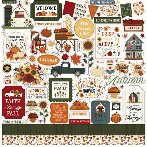 3 Pack - Americana Cardstock Stickers 12"X12"-Element - 5A0033GV-1H55X - 810192596119