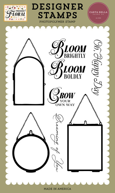 Pressed Floral Stamp Set-Hanging Frames And Phrases - 5A0033XM-1H5MT - 810192596898