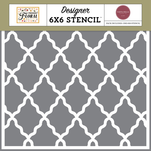 Pressed Floral Stencil 6"X6"-Wavy Diamonds - 5A0033XD-1H5ND - 810192596867