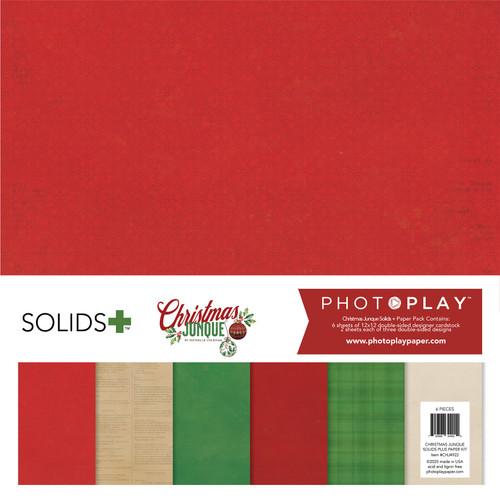PhotoPlay Solids+ Paper Kit 12"X12"-Christmas Junque - 5A003481-1H5XS - 709388349229