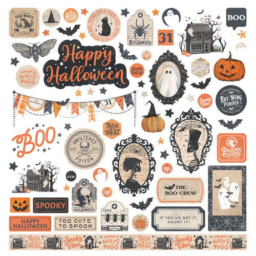 PhotoPlay Stickers 12"X12"-Halloween Junque - 5A00347Y-1H5Y2 - 709388350782