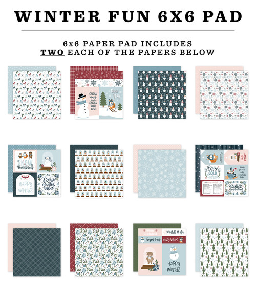 Echo Park Double-Sided Paper Pad 6"X6"-Winter Fun - 5A0033RL-1H5K6