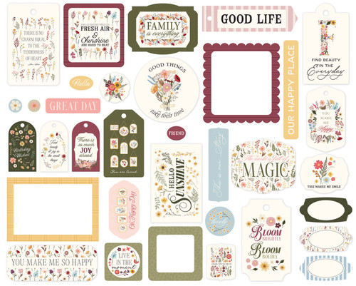 Carta Bella Cardstock Ephemera-Frames & Tags, Pressed Floral - 5A0033YT-1H5M2