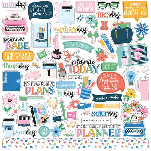 Plan On It Cardstock Stickers 12"X12"-Element - 5A00340P-1H5R6 - 810192594252